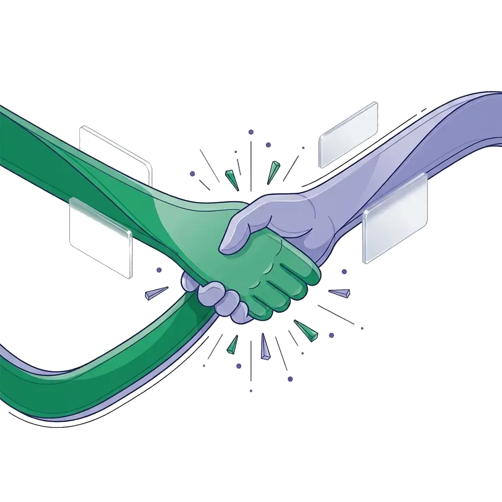 Partnership handshake illustration